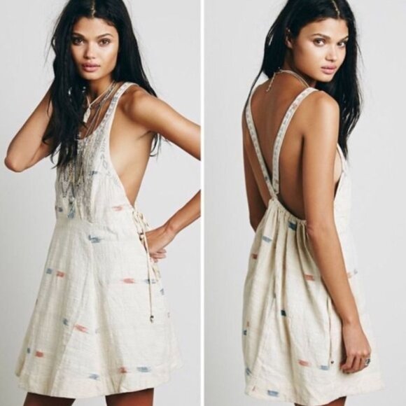 Free People Arizona Mini Dress in Tea Combo - Picture 1 of 8